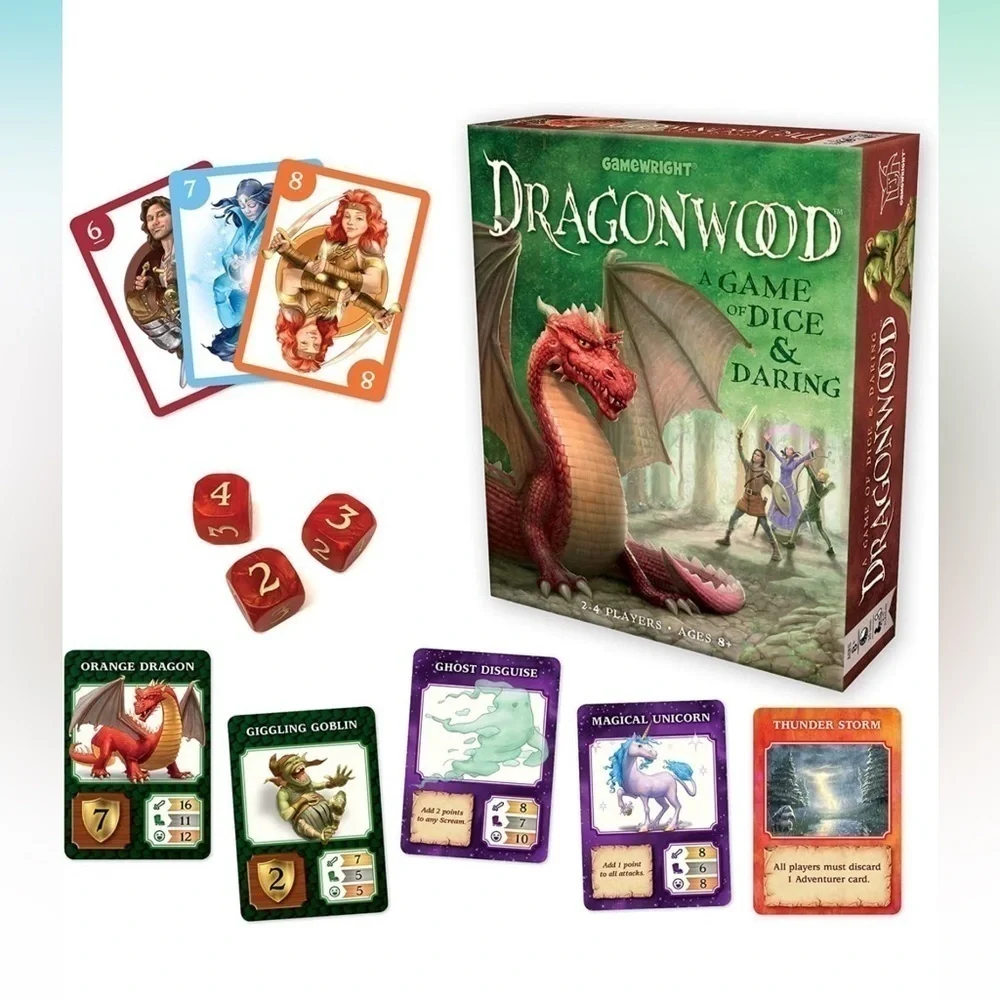 Dragonwood: A Game of Dice & Daring Fantasy Board Game - Gamewright open box